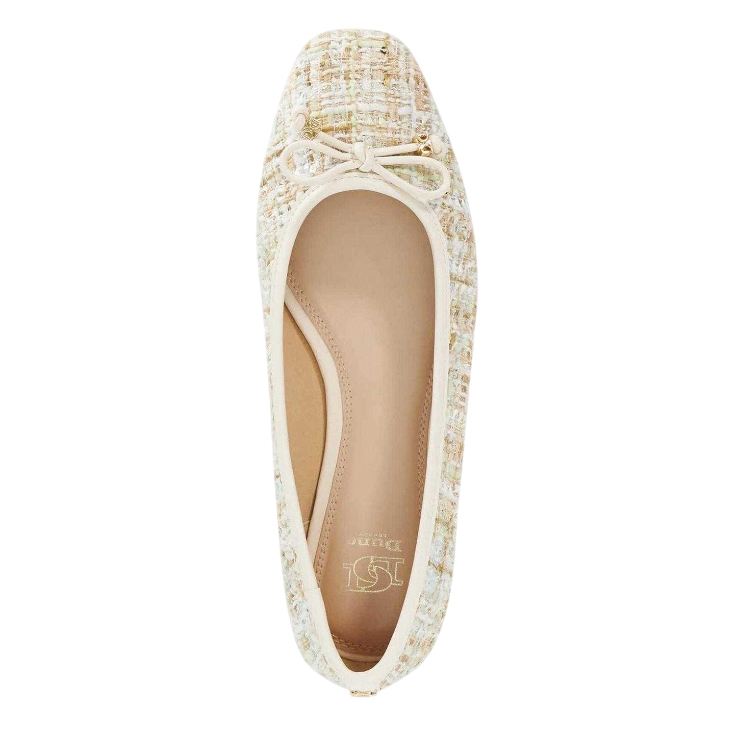 Green - Side - Dune London Womens-Ladies Tweed Ballet Flats