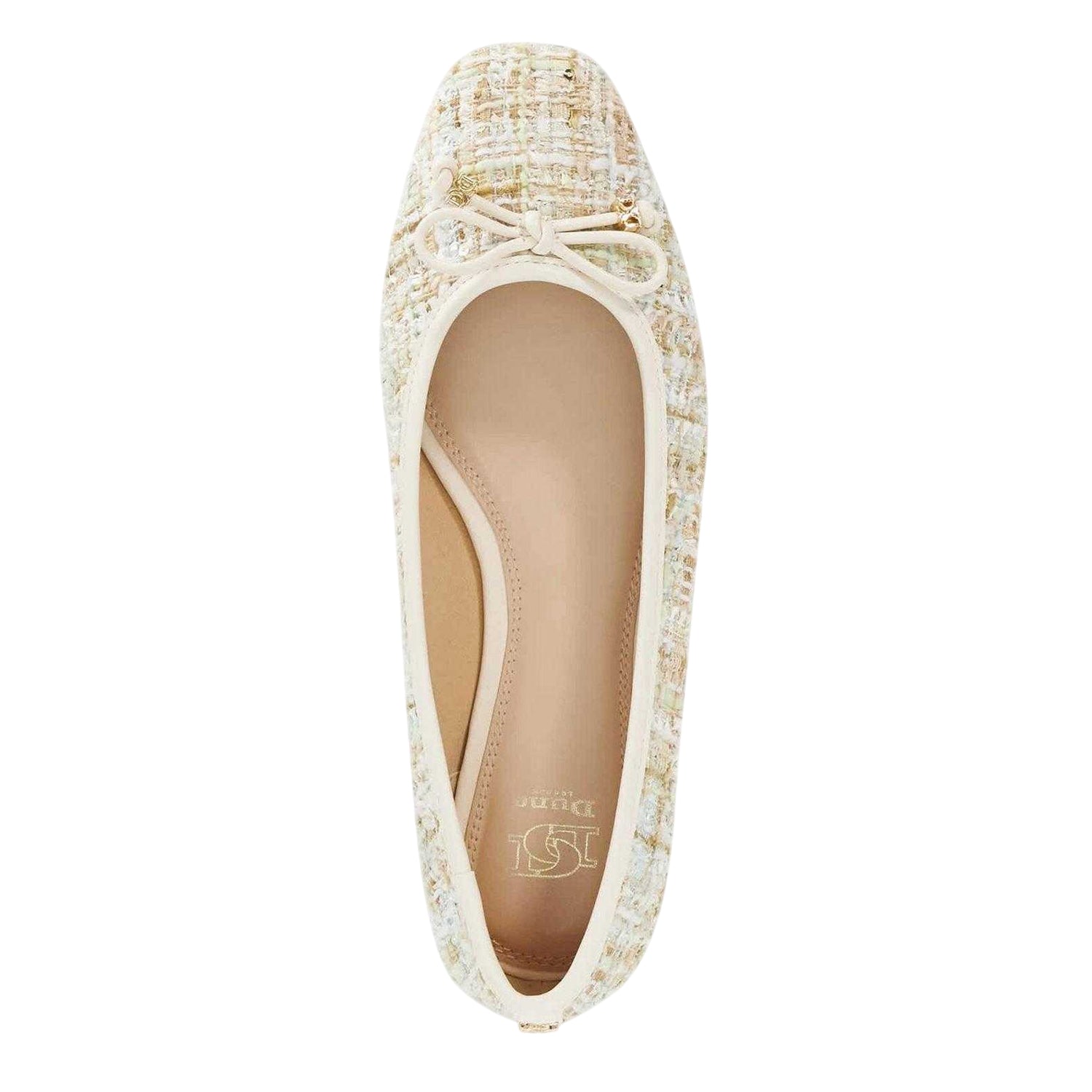 Green - Side - Dune London Womens-Ladies Tweed Ballet Flats