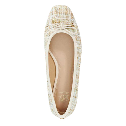 Green - Side - Dune London Womens-Ladies Tweed Ballet Flats