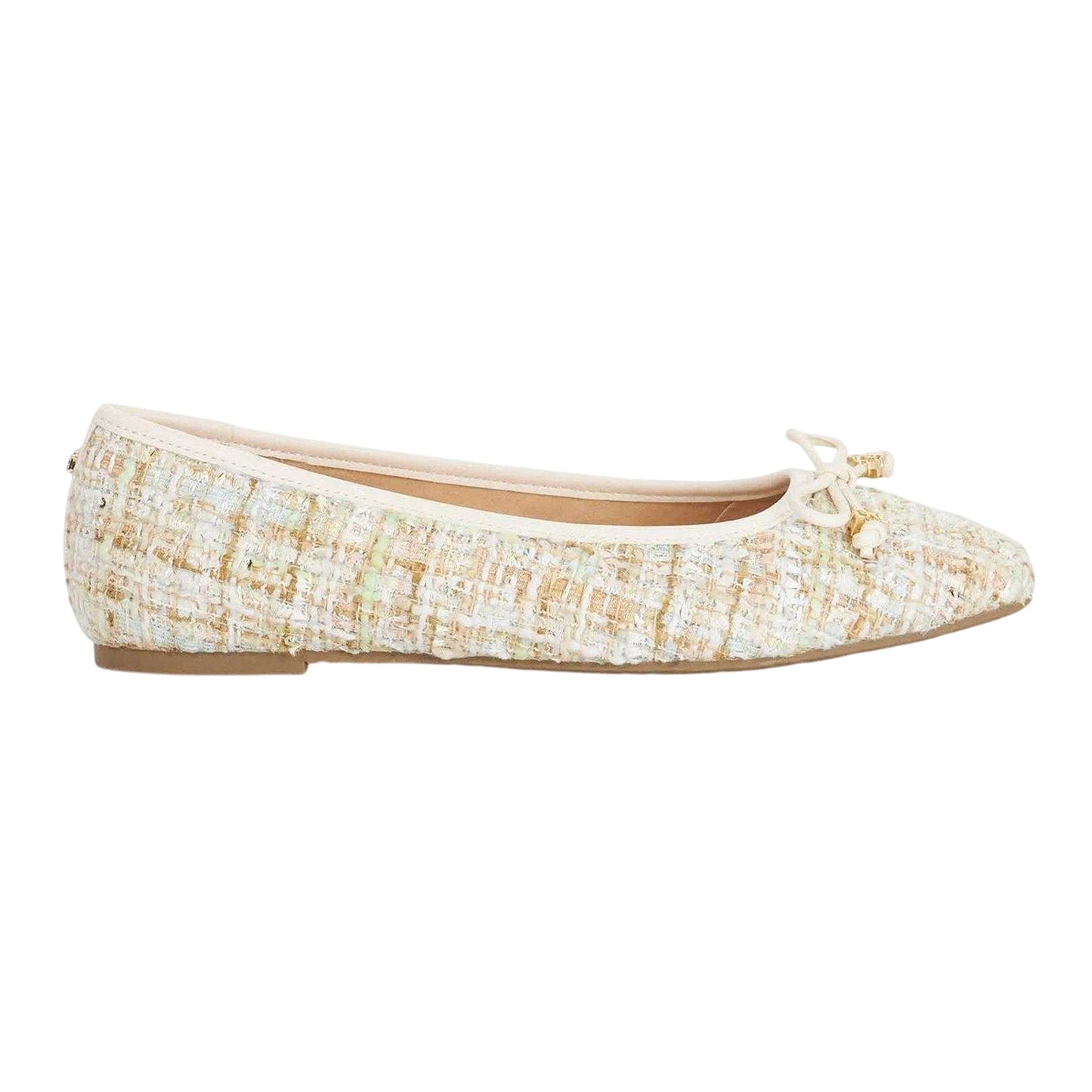 Green - Front - Dune London Womens-Ladies Tweed Ballet Flats