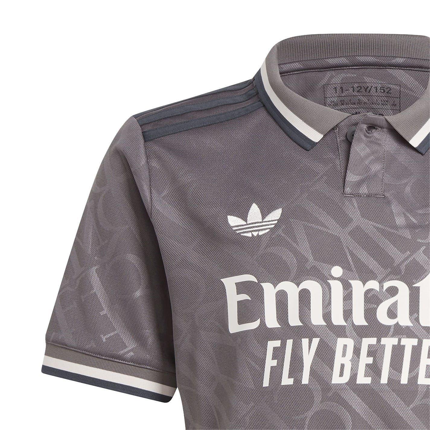 Grey - Side - Adidas Childrens-Kids 2024-2025 Real Madrid CF Football Shirt