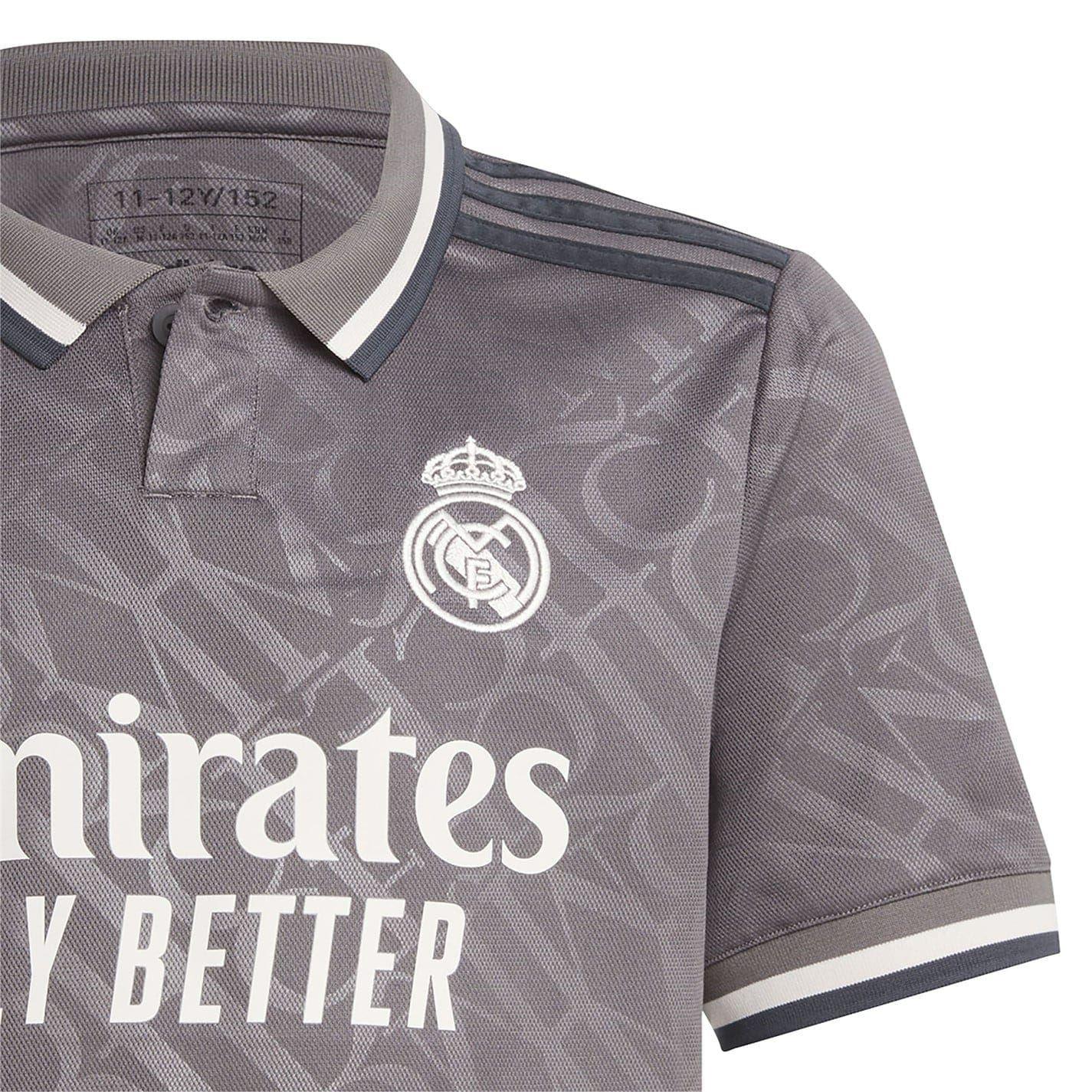Grey - Pack Shot - Adidas Childrens-Kids 2024-2025 Real Madrid CF Football Shirt