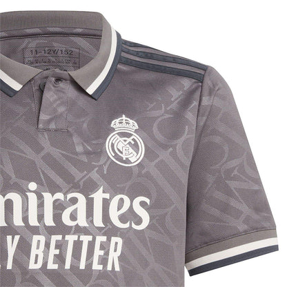 Grey - Pack Shot - Adidas Childrens-Kids 2024-2025 Real Madrid CF Football Shirt