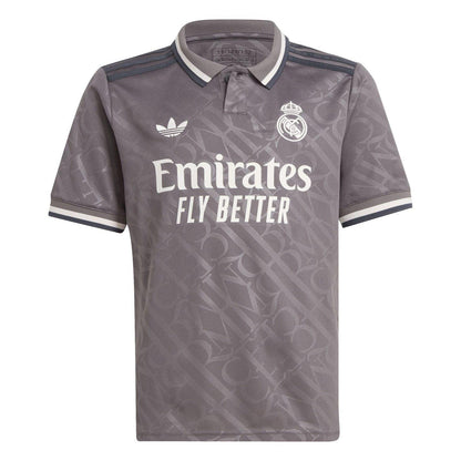 Grey - Front - Adidas Childrens-Kids 2024-2025 Real Madrid CF Football Shirt