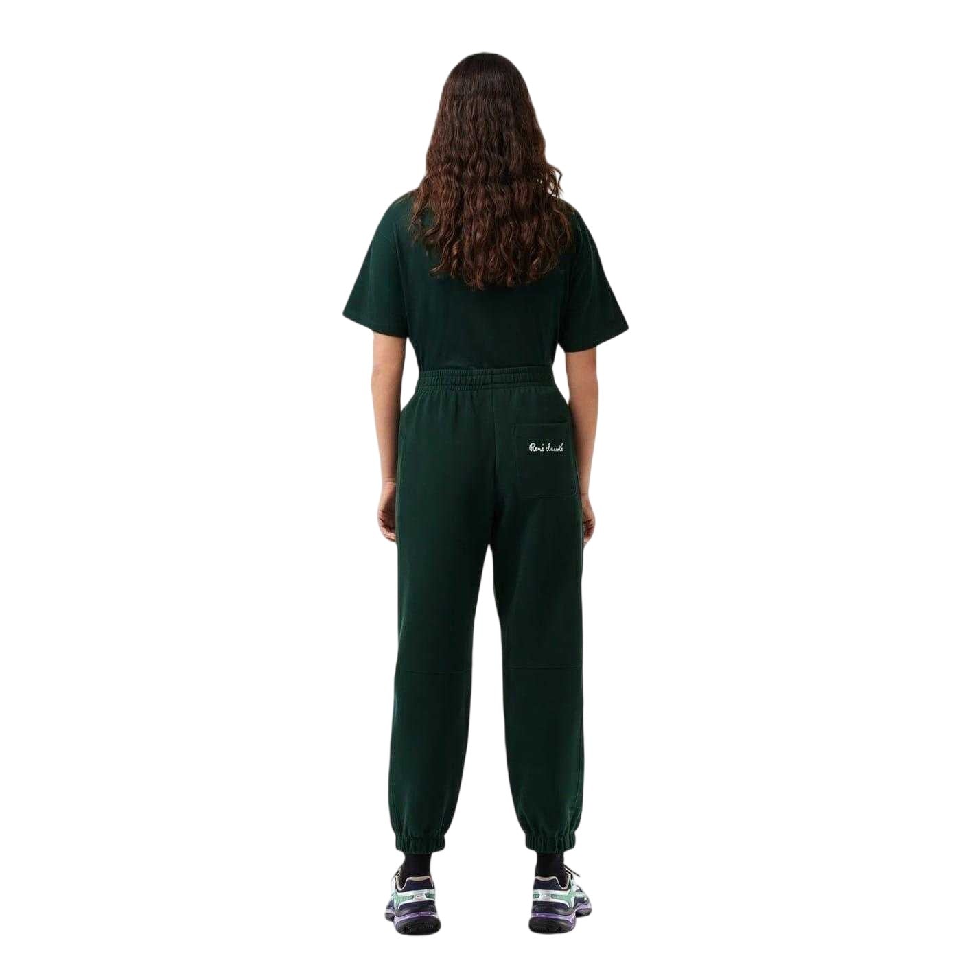 Green - Back - Lacoste Womens-Ladies Fleece Joggers