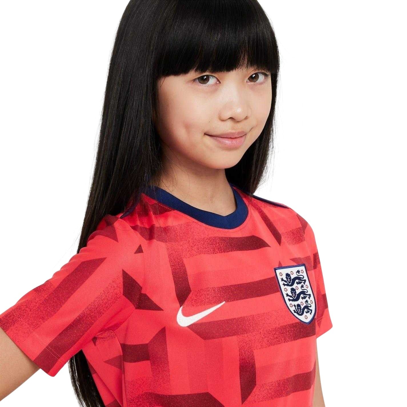 Red-Blue - Side - Nike Childrens-Kids Academy Pro England FA Football Shirt