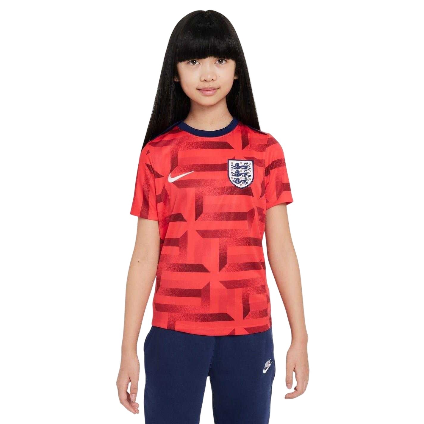 Red-Blue - Front - Nike Childrens-Kids Academy Pro England FA Football Shirt