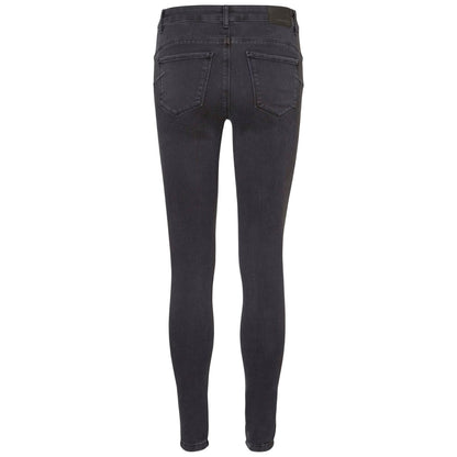 Dark Grey - Back - Vero Moda Womens-Ladies 5 Pockets Slim Jeans