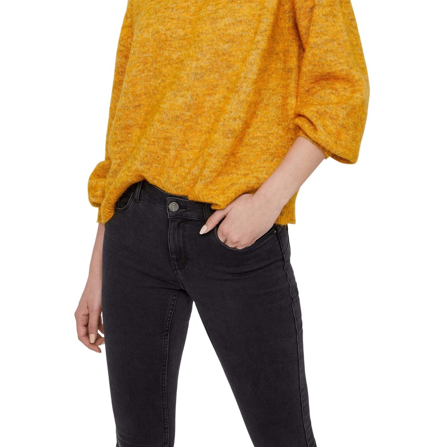 Dark Grey - Side - Vero Moda Womens-Ladies 5 Pockets Slim Jeans