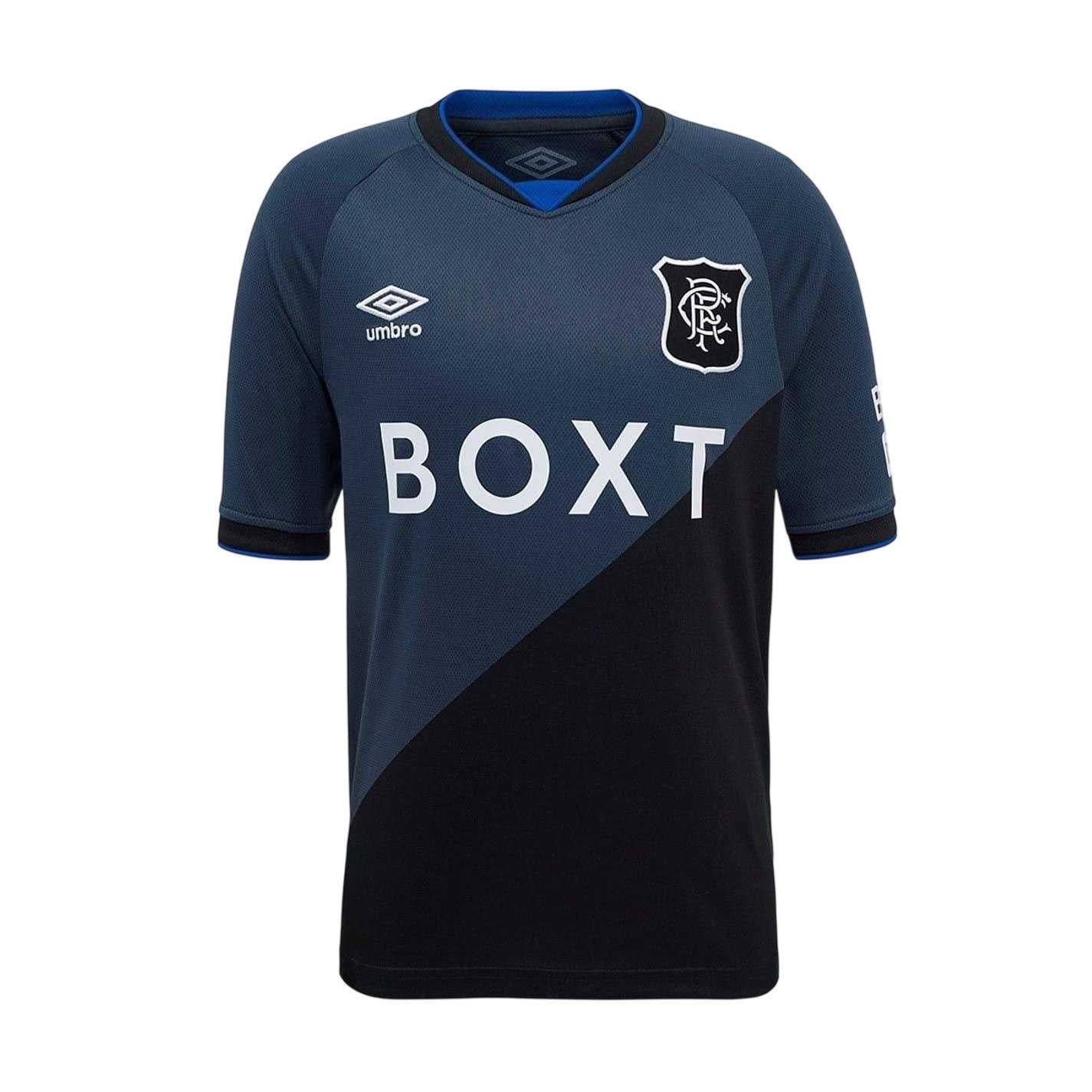 Black - Front - Umbro Childrens-Kids 2025-2026 Rangers FC Football Shirt