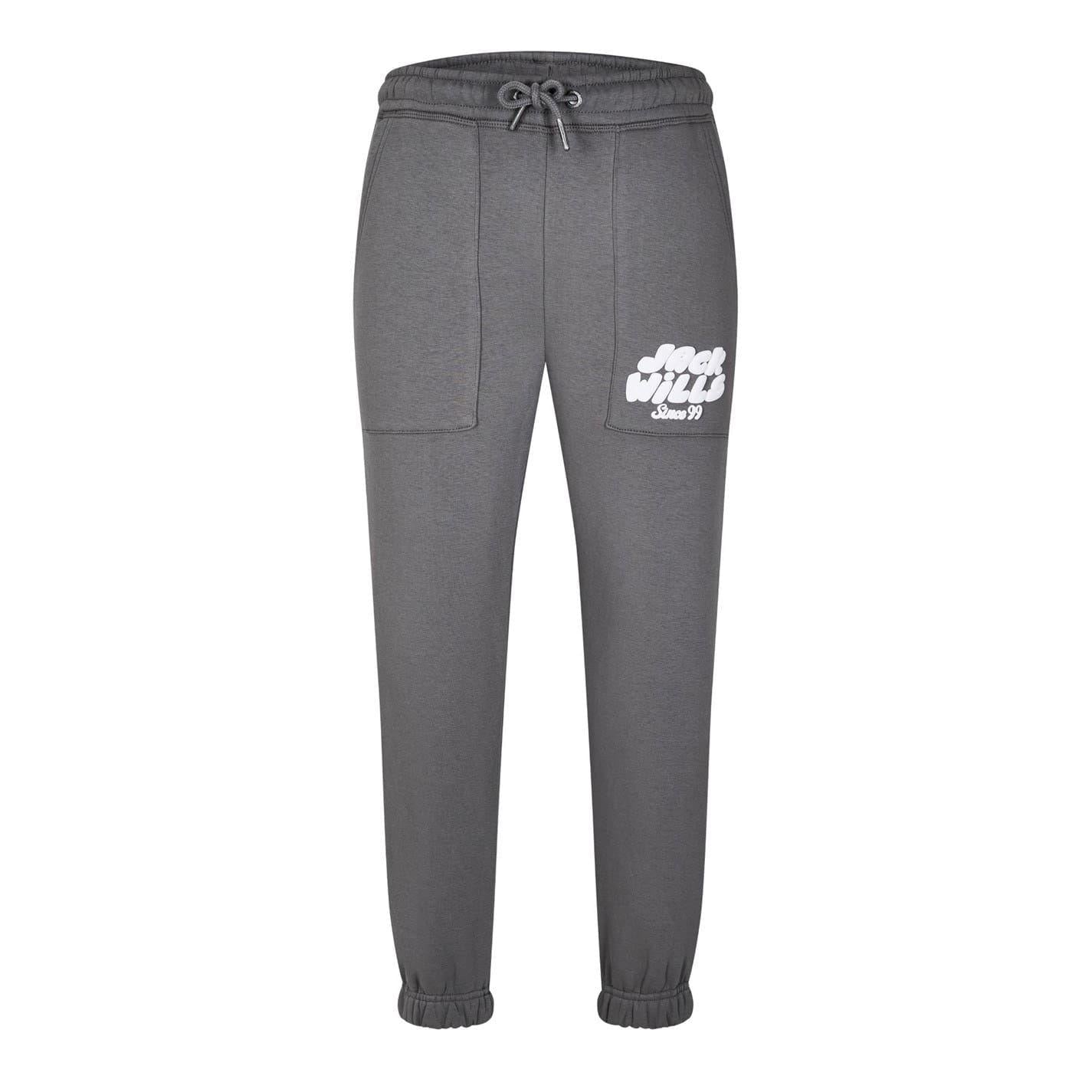 Dark Slate - Front - Jack Wills Girls Logo Regular Joggers