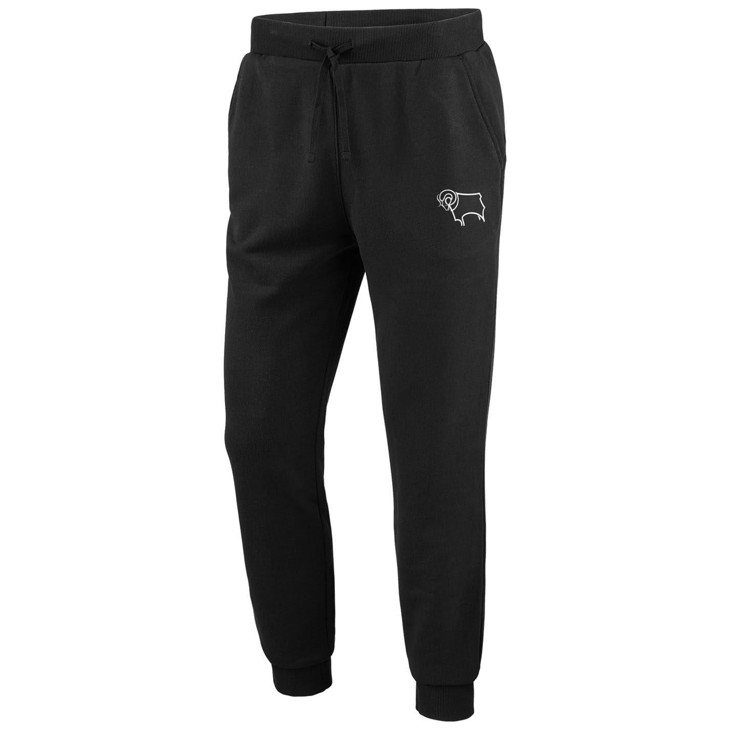 Black - Front - Derby County FC Mens Joggers