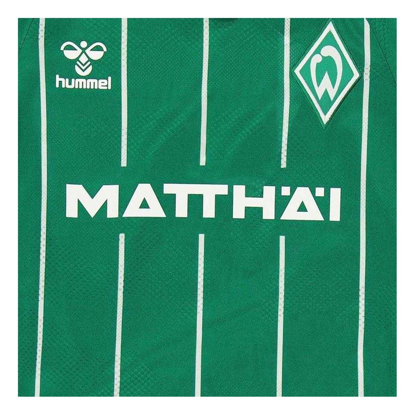 Green - Side - Hummel Childrens-Kids 2025-2026 SV Werder Bremen Short-Sleeved Football Shirt
