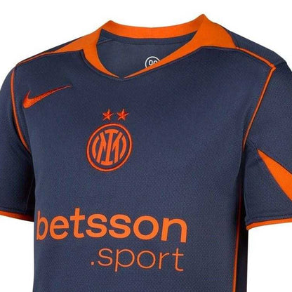 Blue-Orange - Side - Nike Childrens-Kids 2025-2026 Inter Milan FC Football Jersey