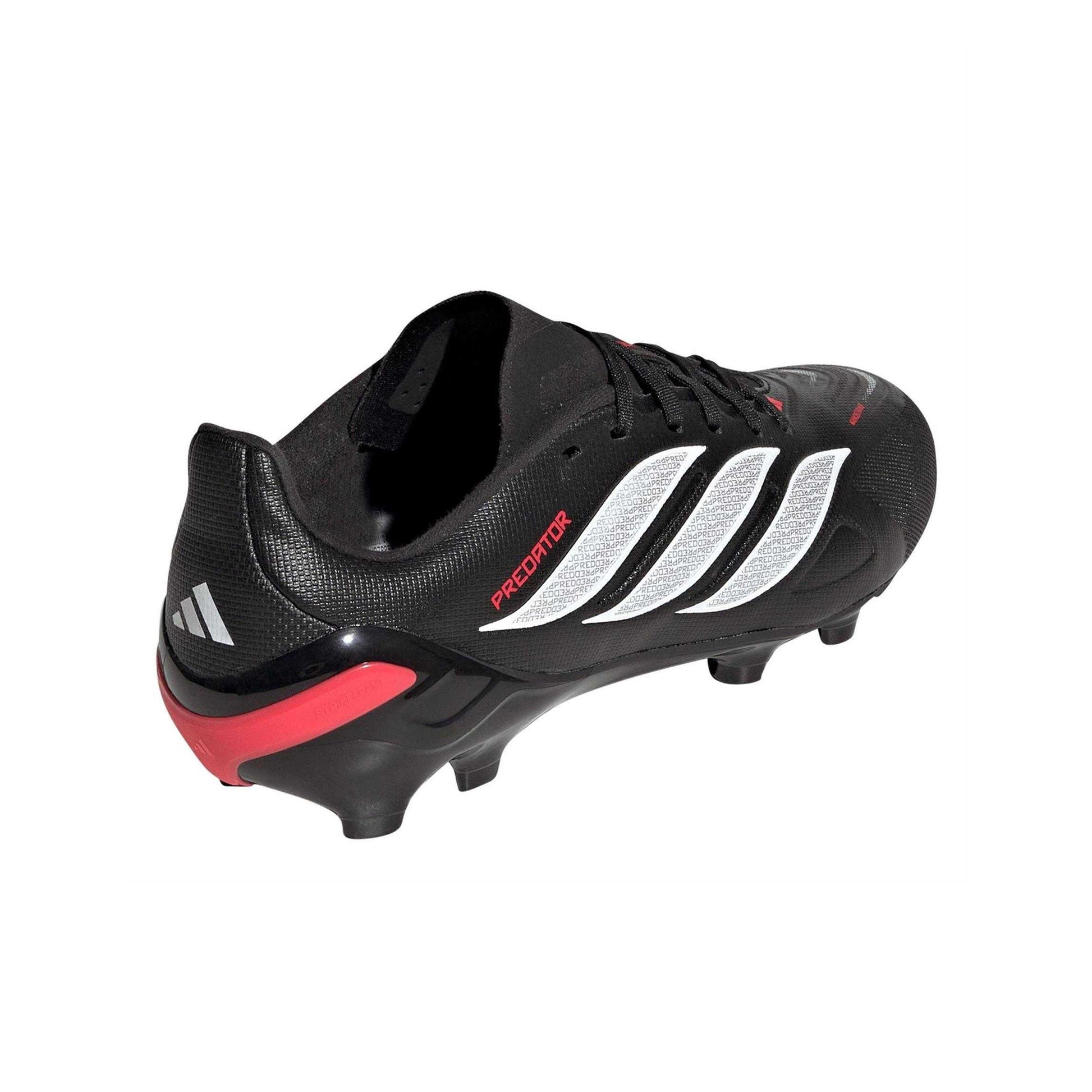 Black-Red - Back - Adidas Childrens-Kids Predator League Firm Ground Football Boots