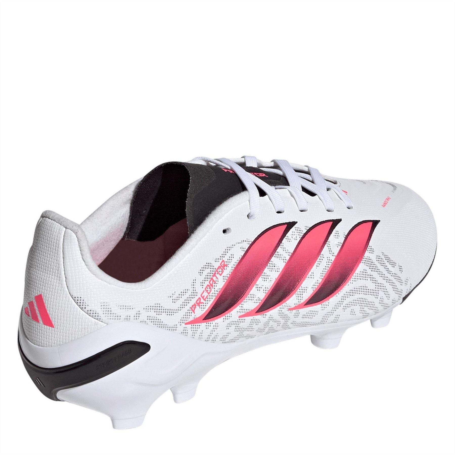 White-Coral - Lifestyle - Adidas Childrens-Kids Predator League Firm Ground Football Boots