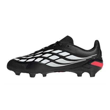 Black-Red - Side - Adidas Childrens-Kids Predator League Firm Ground Football Boots