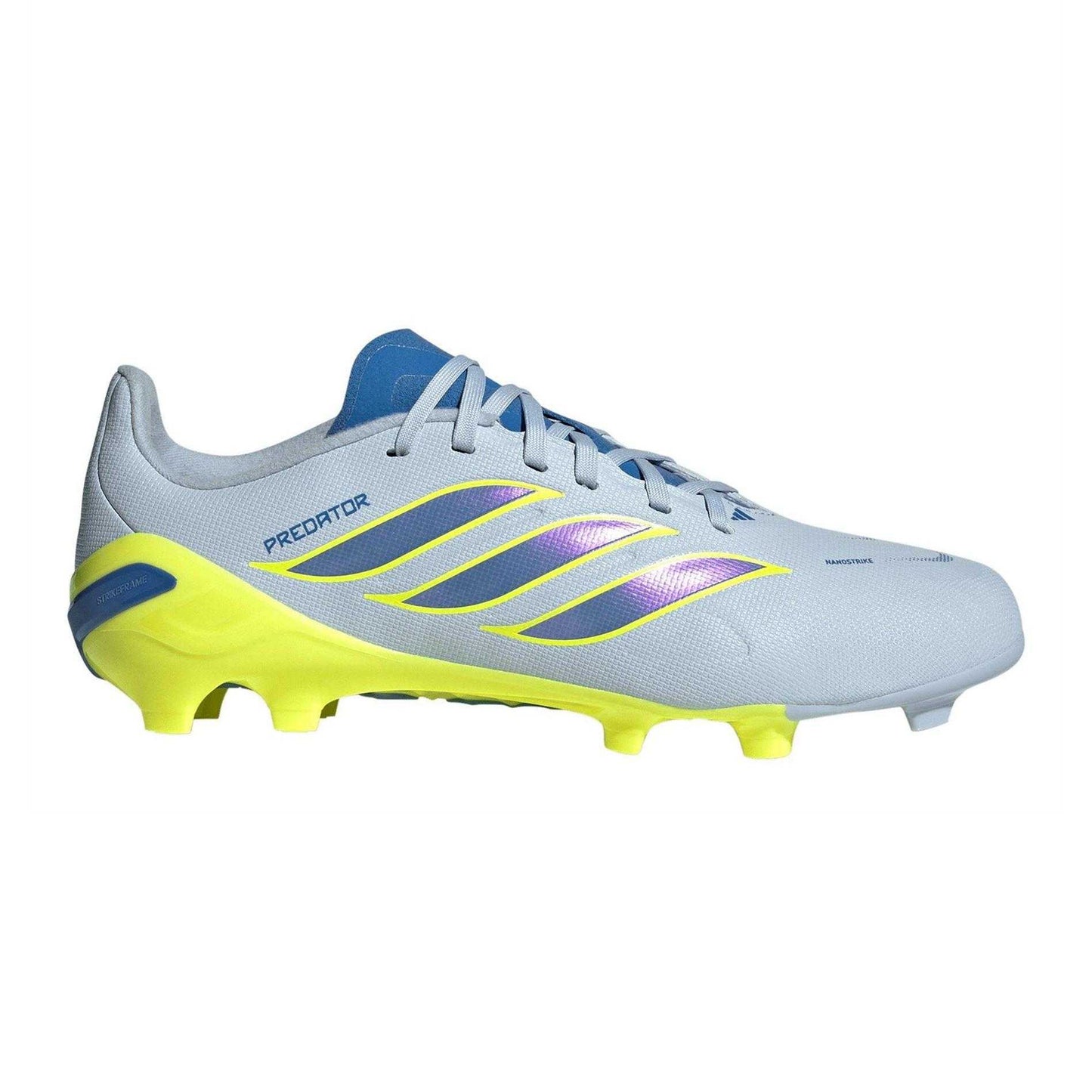 Blue-Yellow - Front - Adidas Childrens-Kids Predator League Firm Ground Football Boots