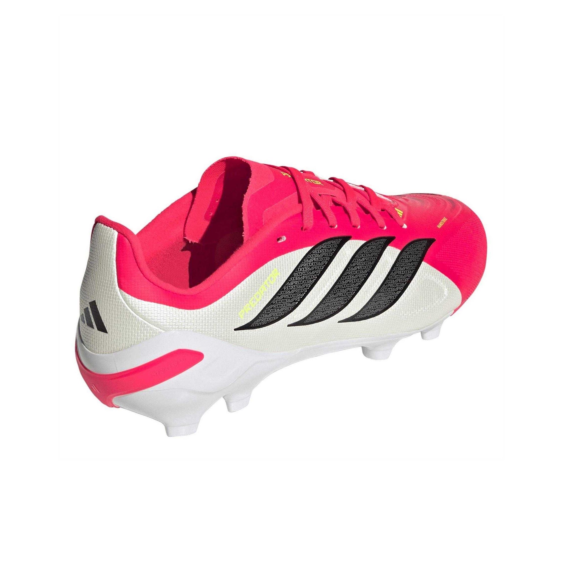 Red-White - Back - Adidas Childrens-Kids Predator League Firm Ground Football Boots