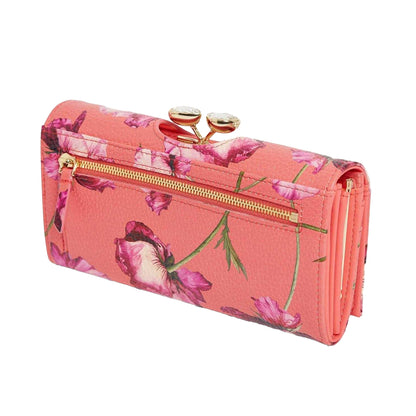 Coral - Back - Ted Baker Josiey Floral Leather Purse