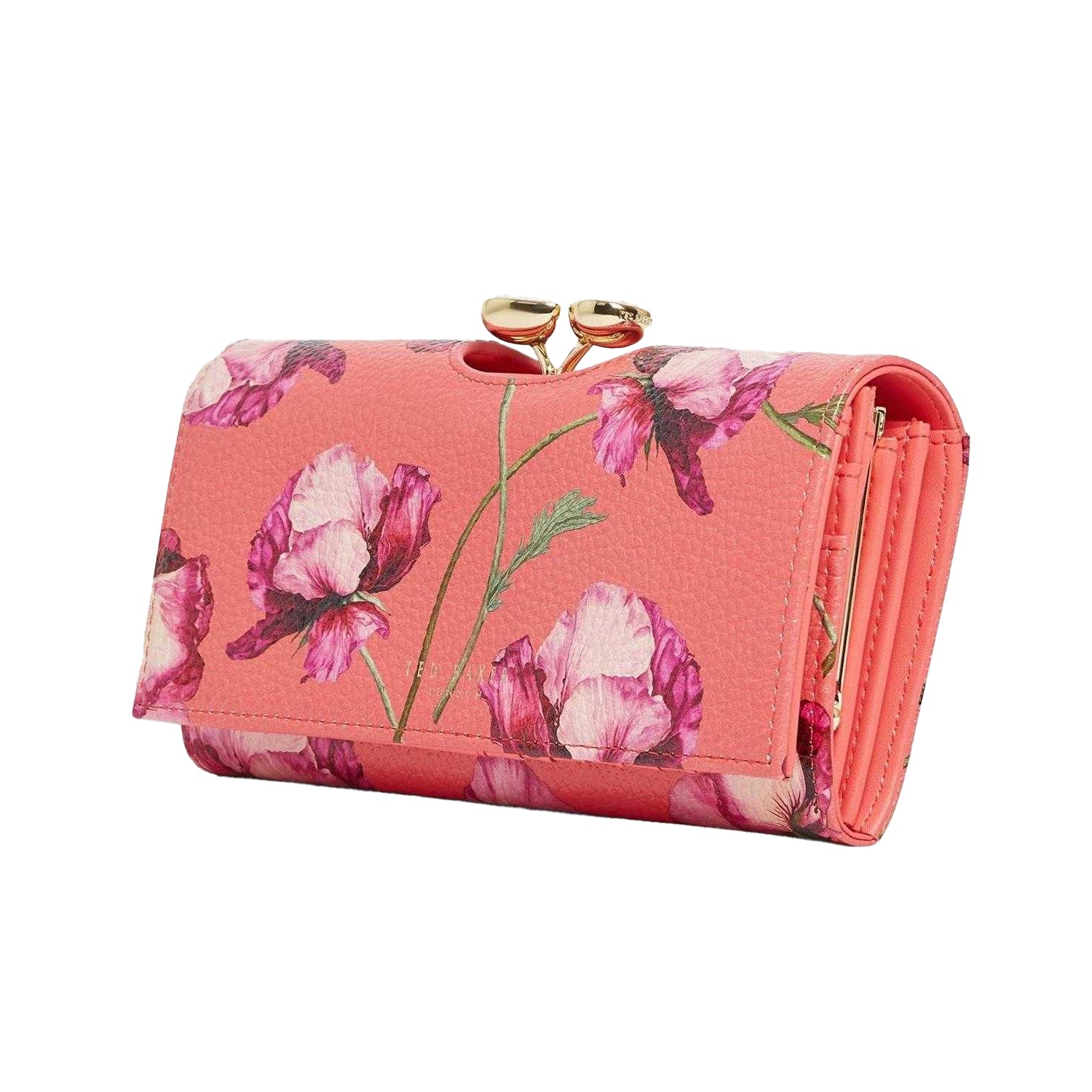 Coral - Side - Ted Baker Josiey Floral Leather Purse