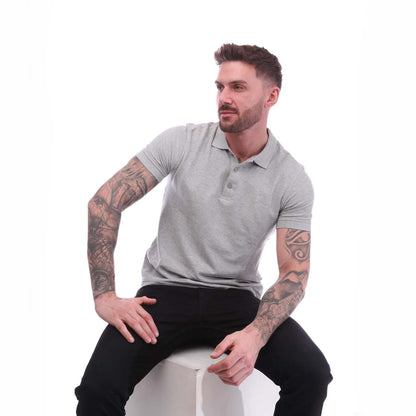 Grey Marl - Pack Shot - Farah Mens Cove Polo Shirt