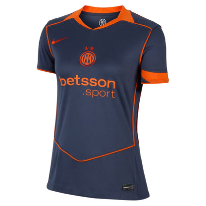 Blue-Orange - Front - Nike Womens-Ladies Third Inter Milan FC Sport Football Shirt