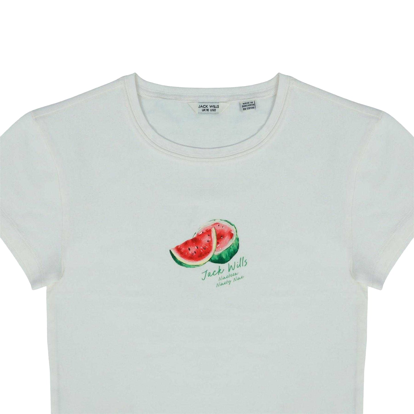 Watermelon - Side - Jack Wills Womens-Ladies Watermelon Cotton Crop Top