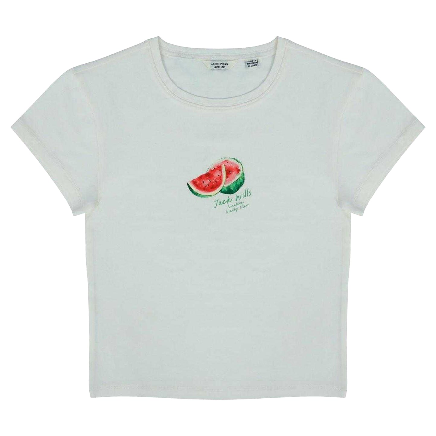 Watermelon - Front - Jack Wills Womens-Ladies Watermelon Cotton Crop Top