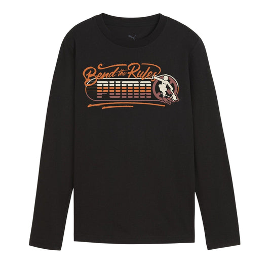 Puma Black - Front - Puma Childrens-Kids Bend The Rules Skateboard T-Shirt