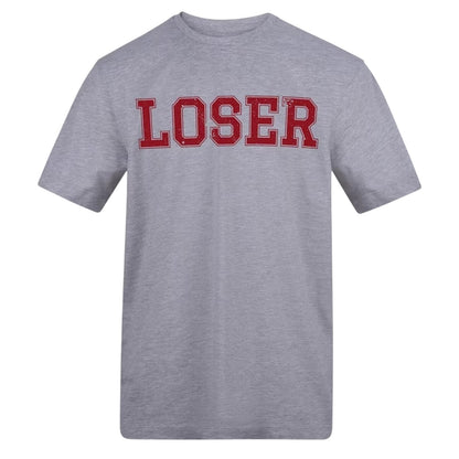 Grey - Front - AWD Unisex Adult Loser Cotton T-Shirt