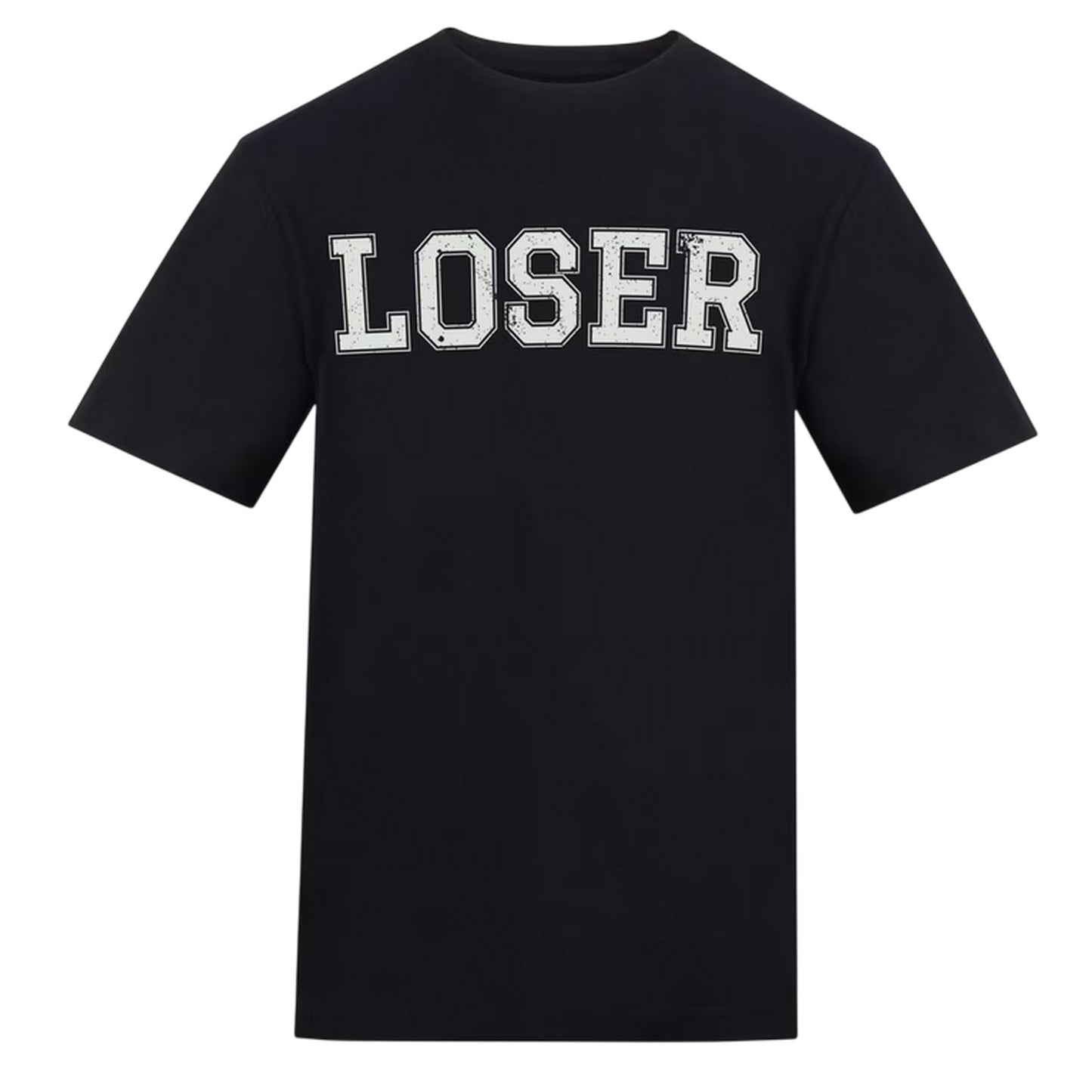 Black - Front - AWD Unisex Adult Loser Cotton T-Shirt