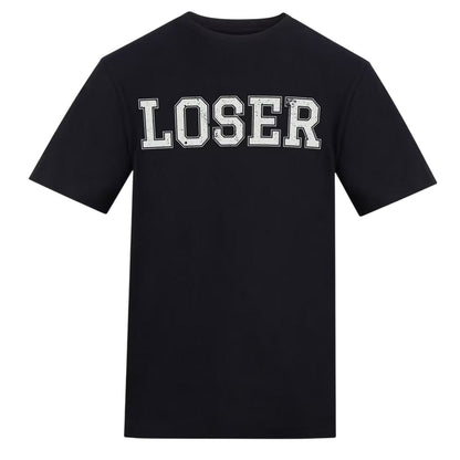 Black - Front - AWD Unisex Adult Loser Cotton T-Shirt