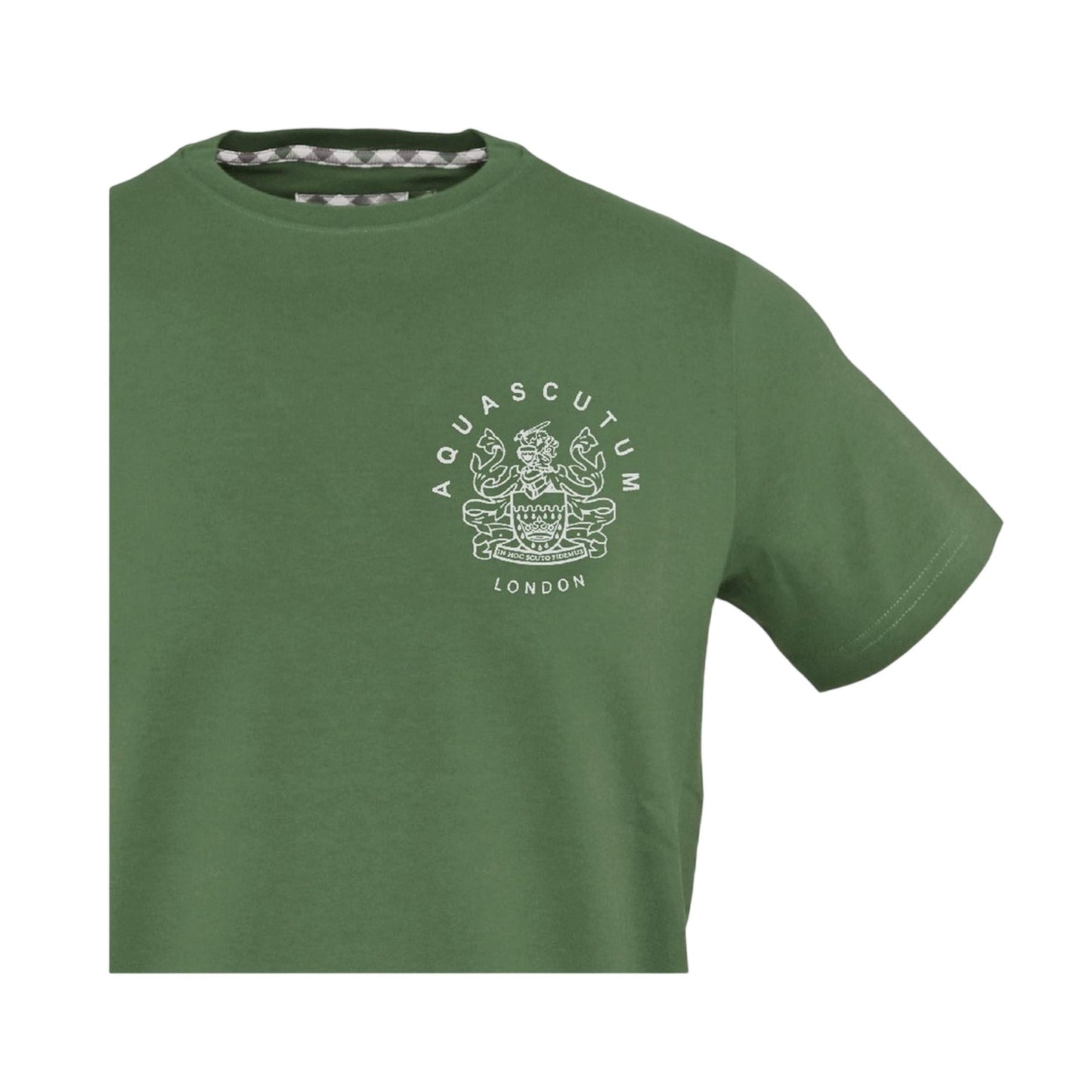 Military Green - Side - Aquascutum Unisex Adult Logo Cotton T-Shirt