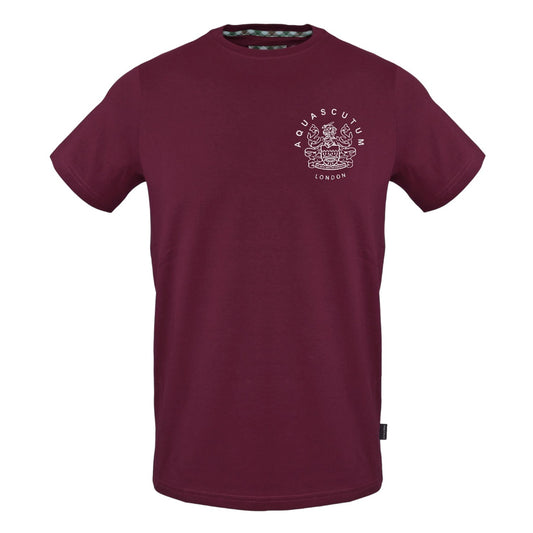 Red - Front - Aquascutum Unisex Adult Logo Cotton T-Shirt
