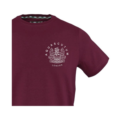 Red - Side - Aquascutum Unisex Adult Logo Cotton T-Shirt