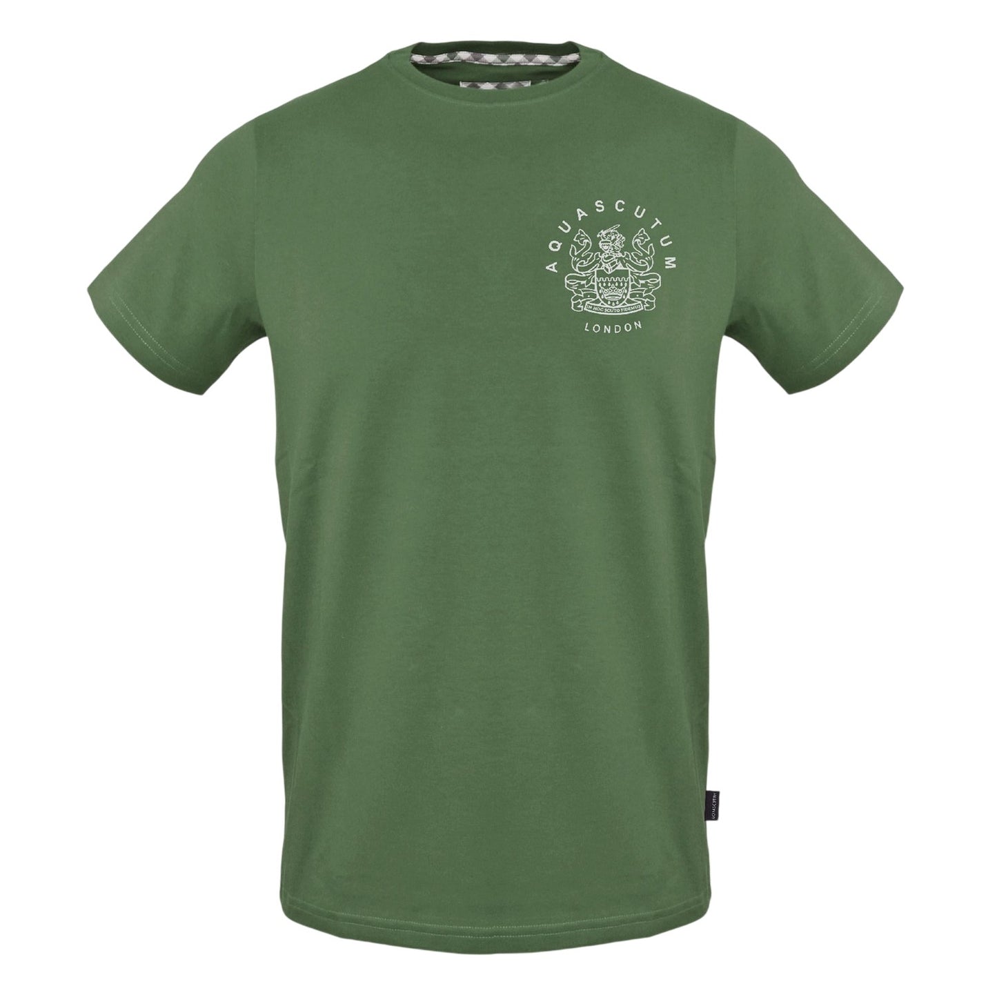 Military Green - Front - Aquascutum Unisex Adult Logo Cotton T-Shirt