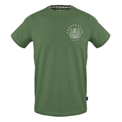 Military Green - Front - Aquascutum Unisex Adult Logo Cotton T-Shirt