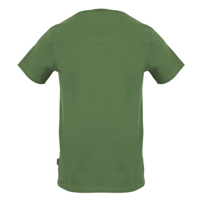 Military Green - Back - Aquascutum Mens Logo Cotton Regular T-Shirt