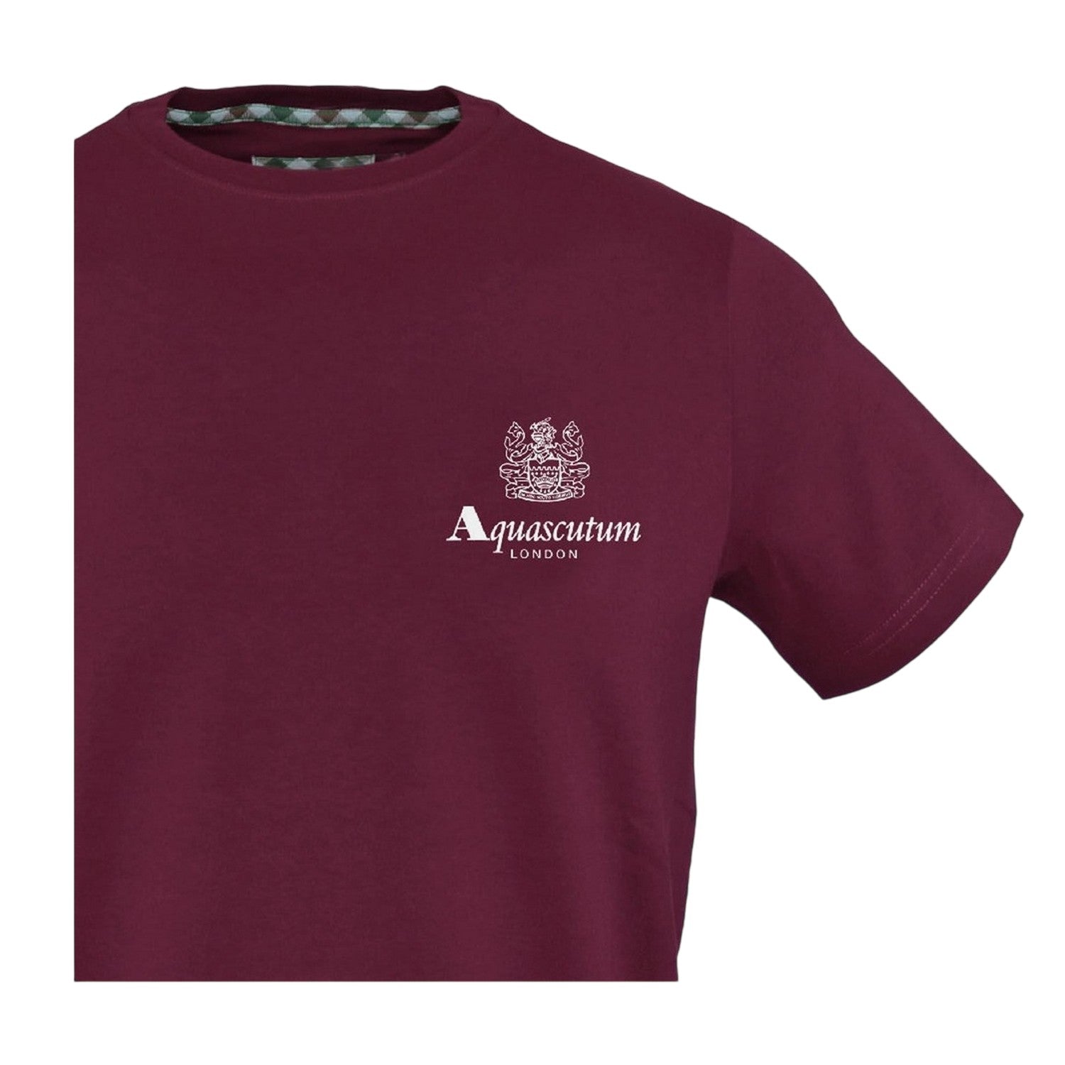 Red - Side - Aquascutum Mens Logo Cotton Regular T-Shirt