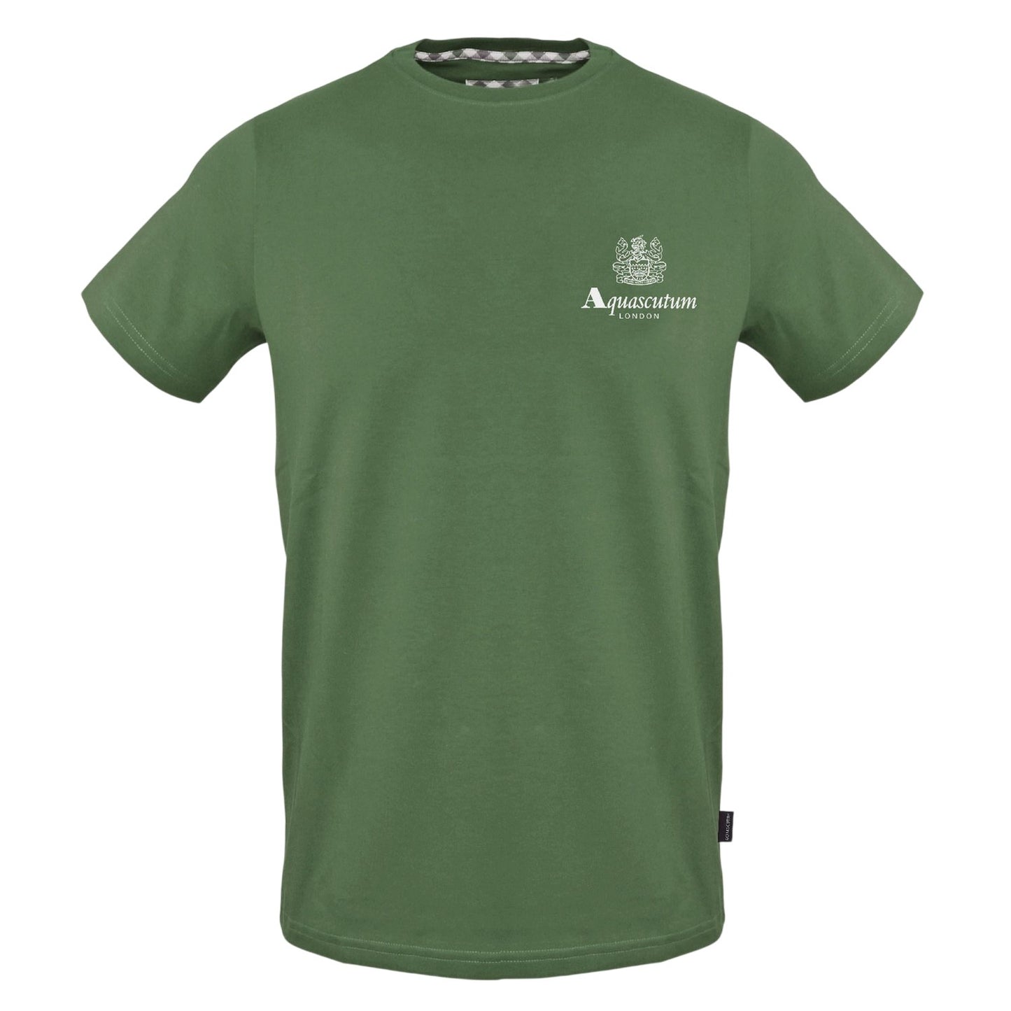 Military Green - Front - Aquascutum Mens Logo Cotton Regular T-Shirt