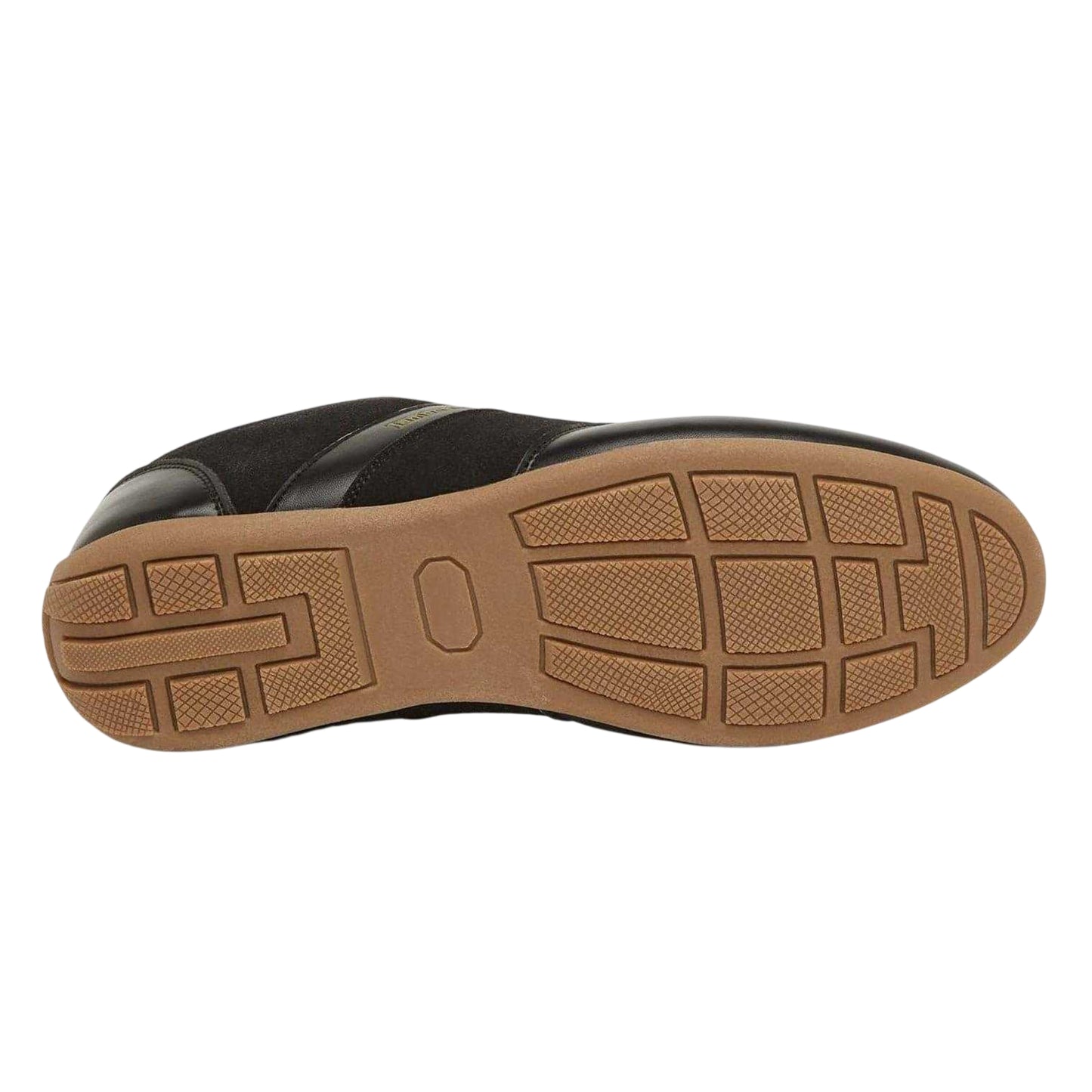 Black-Gum - Back - Lambretta Mens Euro Vertical Stripe Low Cut Flat Trainers