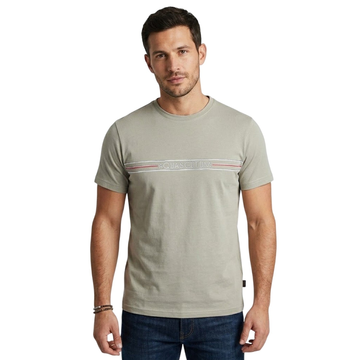 Grey - Side - Peaceful Hooligan Mens Duke Logo T-Shirt