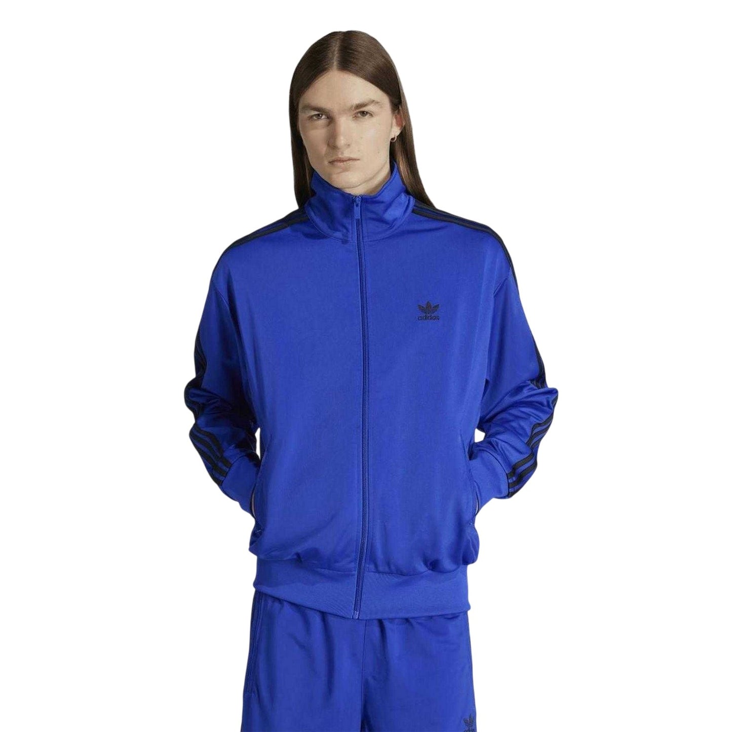 Blue - Side - Adidas Mens Firebird 3 Stripes Track Top