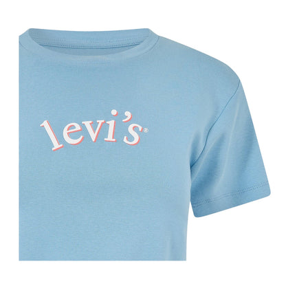 Blue - Side - Levis Womens-Ladies Cotton Logo Boxy T-Shirt