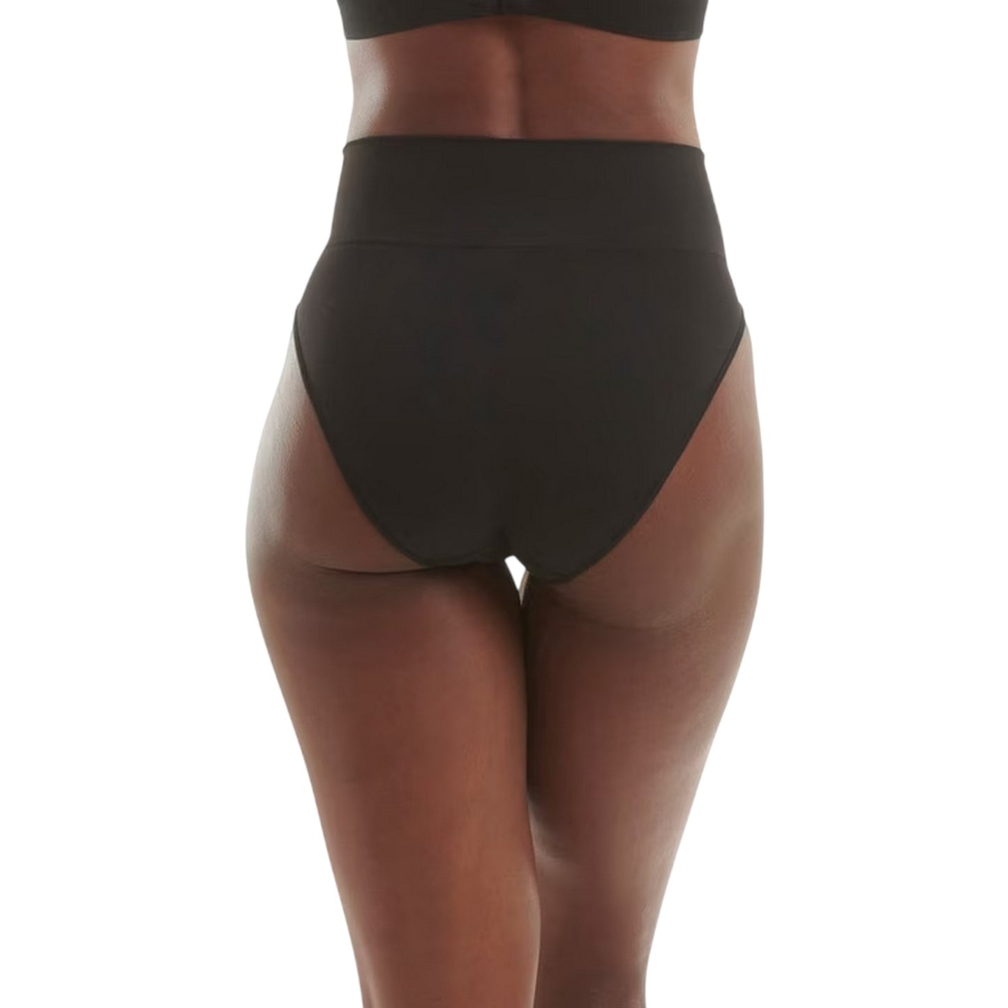 Black - Back - Adidas Womens-Ladies Stretch Seamless High Leg Briefs