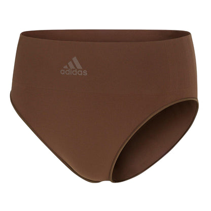 Toasted Pecan - Front - Adidas Womens-Ladies Stretch Seamless High Leg Briefs