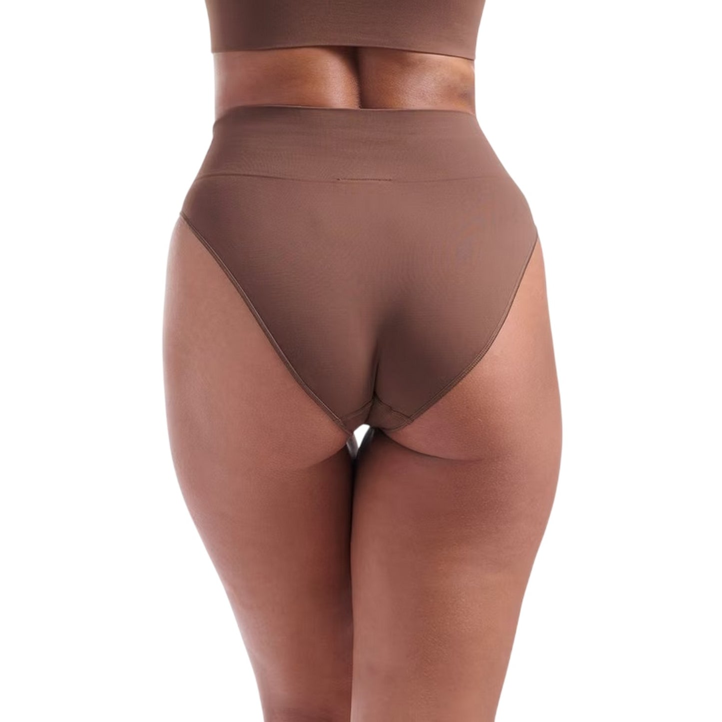 Toasted Pecan - Back - Adidas Womens-Ladies Stretch Seamless High Leg Briefs