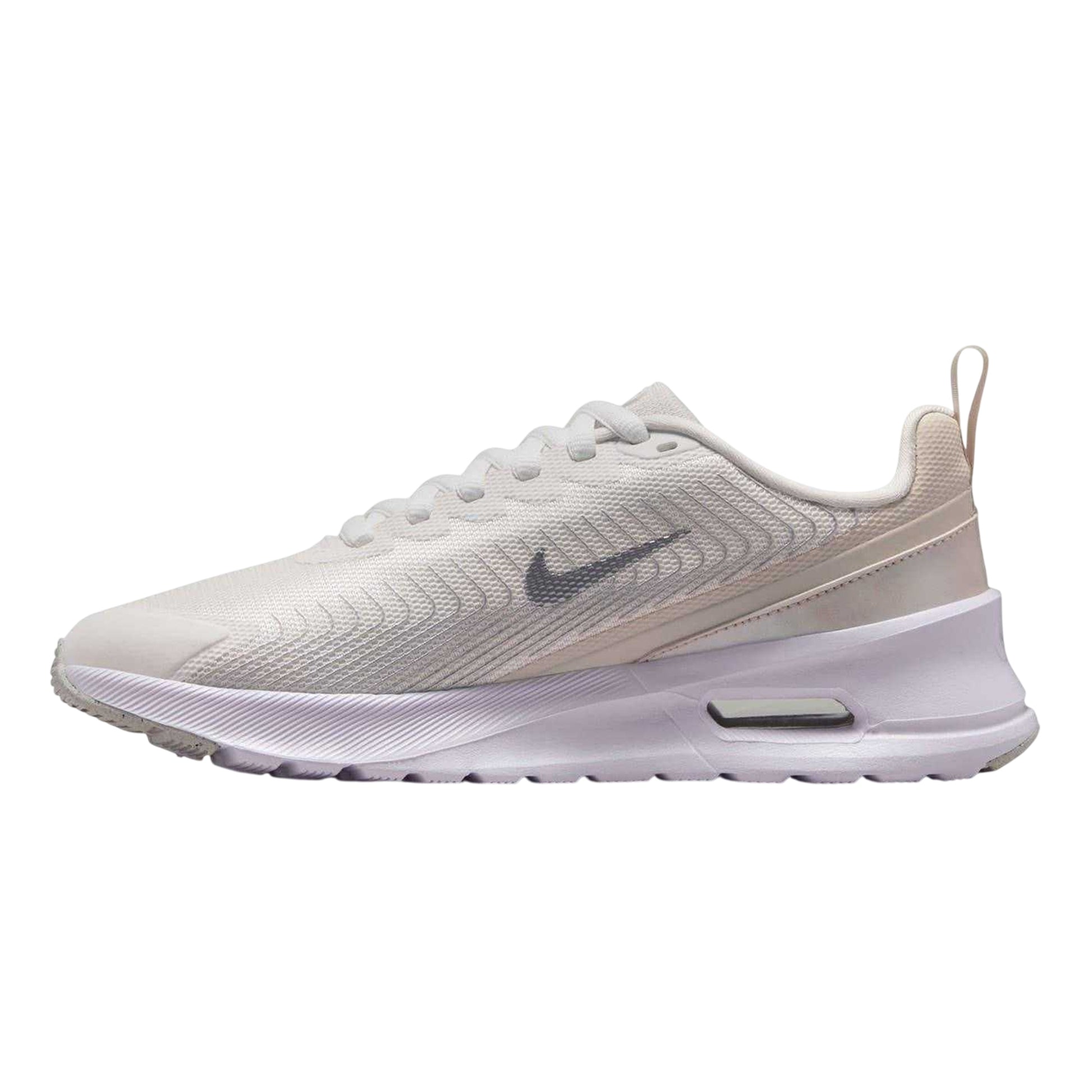 Matt White-Metallic Silver - Side - Nike Womens-Ladies Air Max Mesh Running Shoes