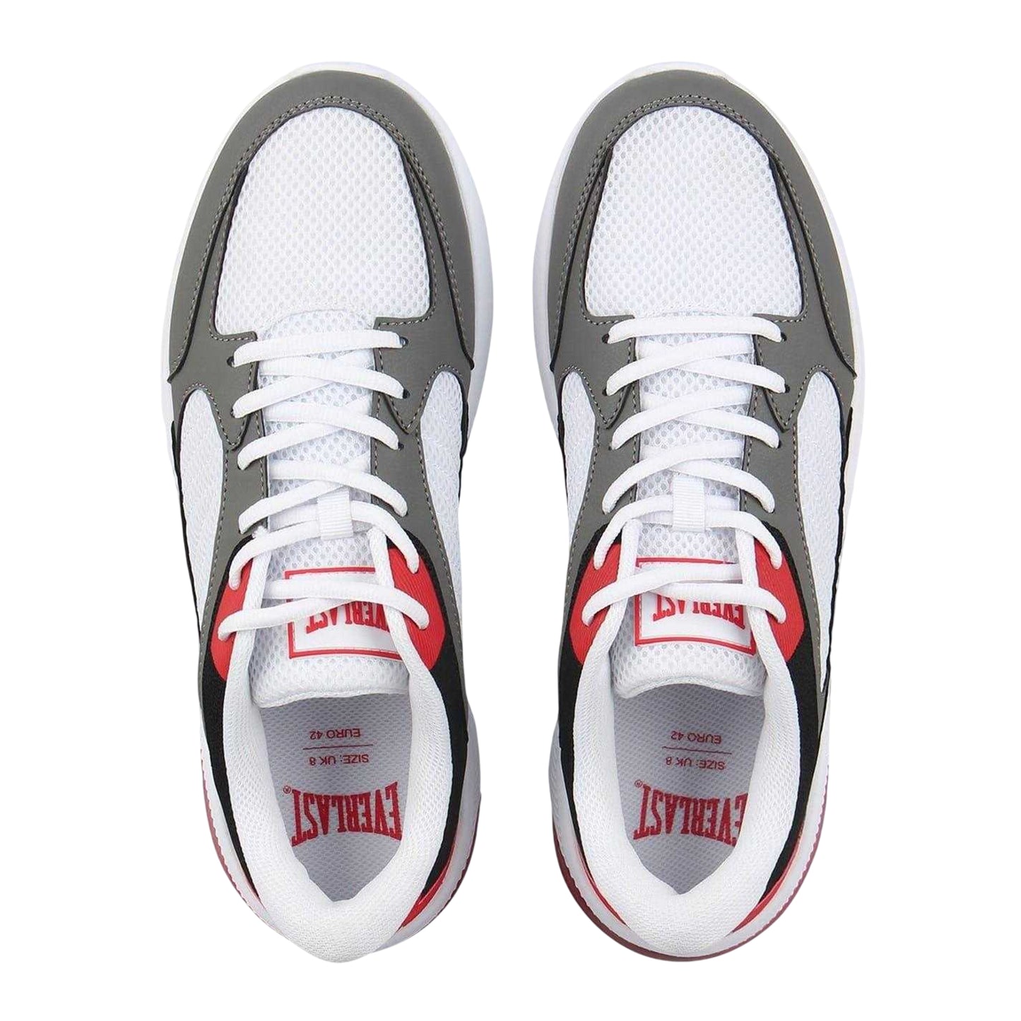 White-Red - Side - Everlast Mens Assist Basketball Trainers